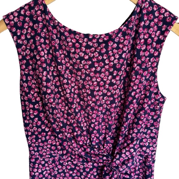 Ann Taylor Navy/Pink Sleeveless Floral Sheath Dress Size 4 - Picture 3 of 3